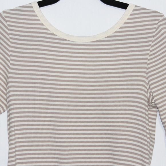 AG Jeans Diana Short Sleeve Top Whitewash Beige Size XL - Picture 3 of 7